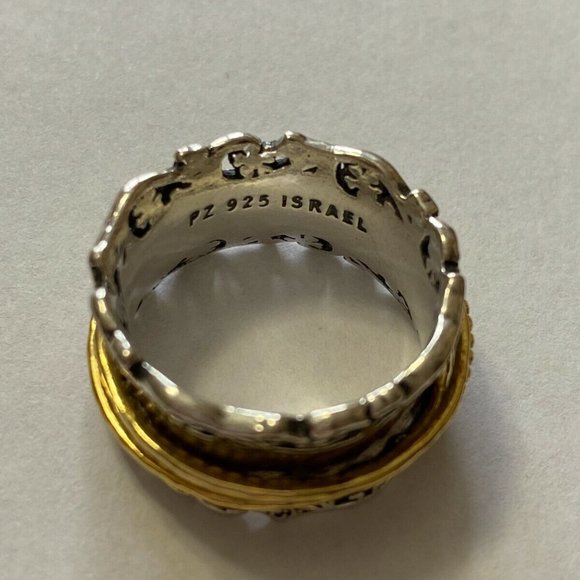 Pz OR PAZ STERLING SILVER 925 BRAIDED SPINNER RING SZ 11 MADE ISRAEL PZ - Picture 2 of 2